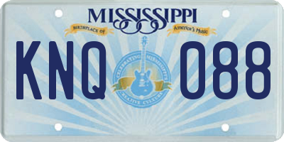 MS license plate KNQ088