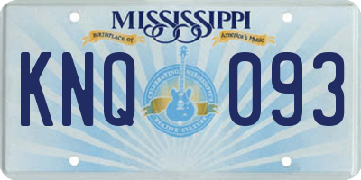 MS license plate KNQ093