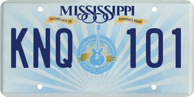 MS license plate KNQ101