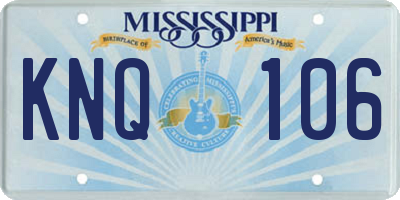MS license plate KNQ106