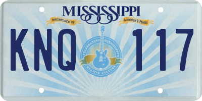 MS license plate KNQ117