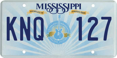 MS license plate KNQ127
