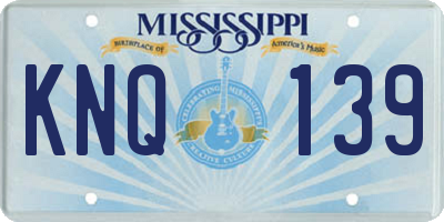 MS license plate KNQ139