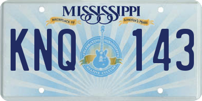 MS license plate KNQ143