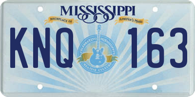 MS license plate KNQ163