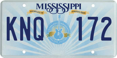 MS license plate KNQ172