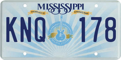 MS license plate KNQ178