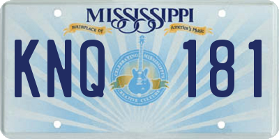 MS license plate KNQ181