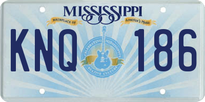 MS license plate KNQ186