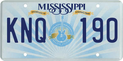 MS license plate KNQ190