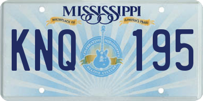 MS license plate KNQ195