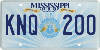 MS license plate KNQ200