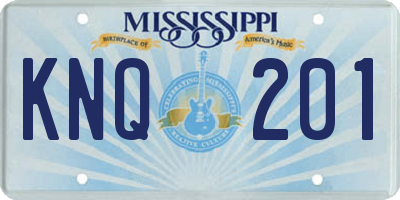 MS license plate KNQ201