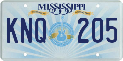 MS license plate KNQ205