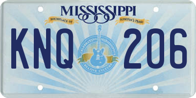 MS license plate KNQ206