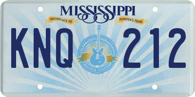 MS license plate KNQ212