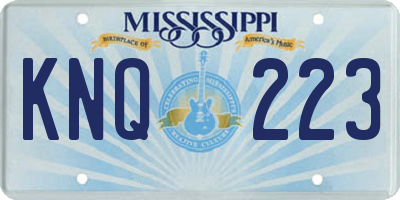 MS license plate KNQ223