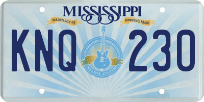MS license plate KNQ230