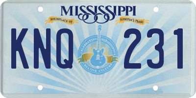 MS license plate KNQ231