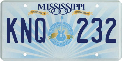 MS license plate KNQ232