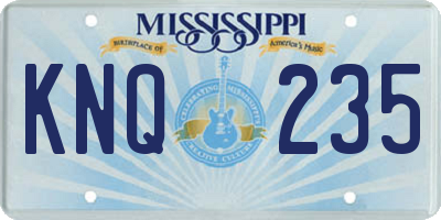 MS license plate KNQ235