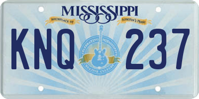 MS license plate KNQ237