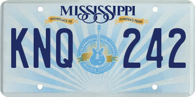 MS license plate KNQ242