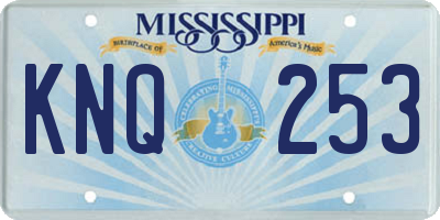 MS license plate KNQ253