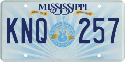 MS license plate KNQ257
