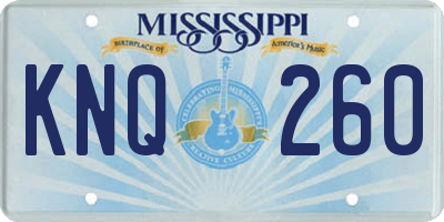 MS license plate KNQ260