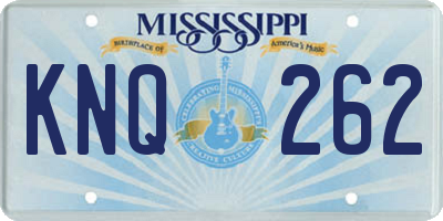 MS license plate KNQ262