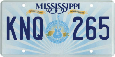MS license plate KNQ265