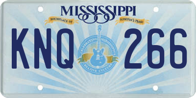 MS license plate KNQ266