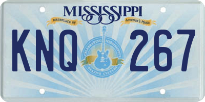 MS license plate KNQ267