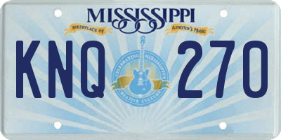 MS license plate KNQ270