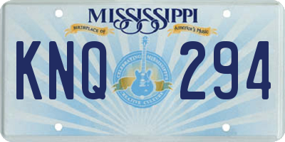 MS license plate KNQ294