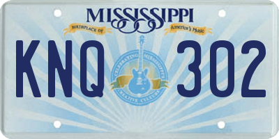 MS license plate KNQ302