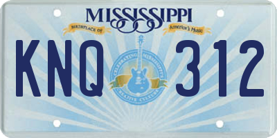 MS license plate KNQ312