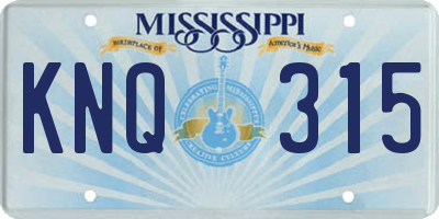 MS license plate KNQ315