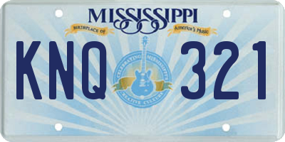 MS license plate KNQ321