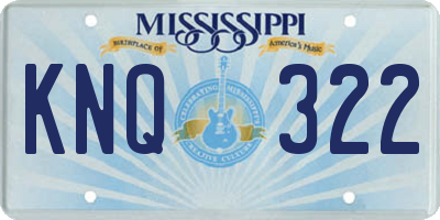 MS license plate KNQ322