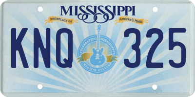 MS license plate KNQ325
