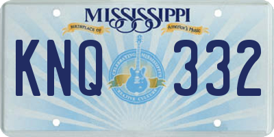 MS license plate KNQ332