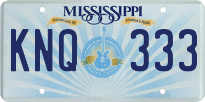 MS license plate KNQ333