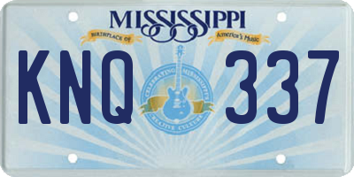 MS license plate KNQ337