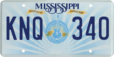 MS license plate KNQ340