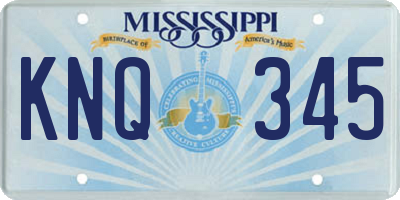 MS license plate KNQ345
