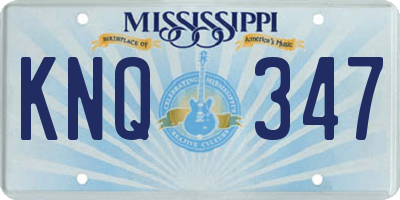 MS license plate KNQ347