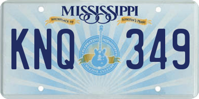 MS license plate KNQ349
