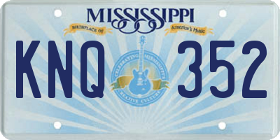 MS license plate KNQ352